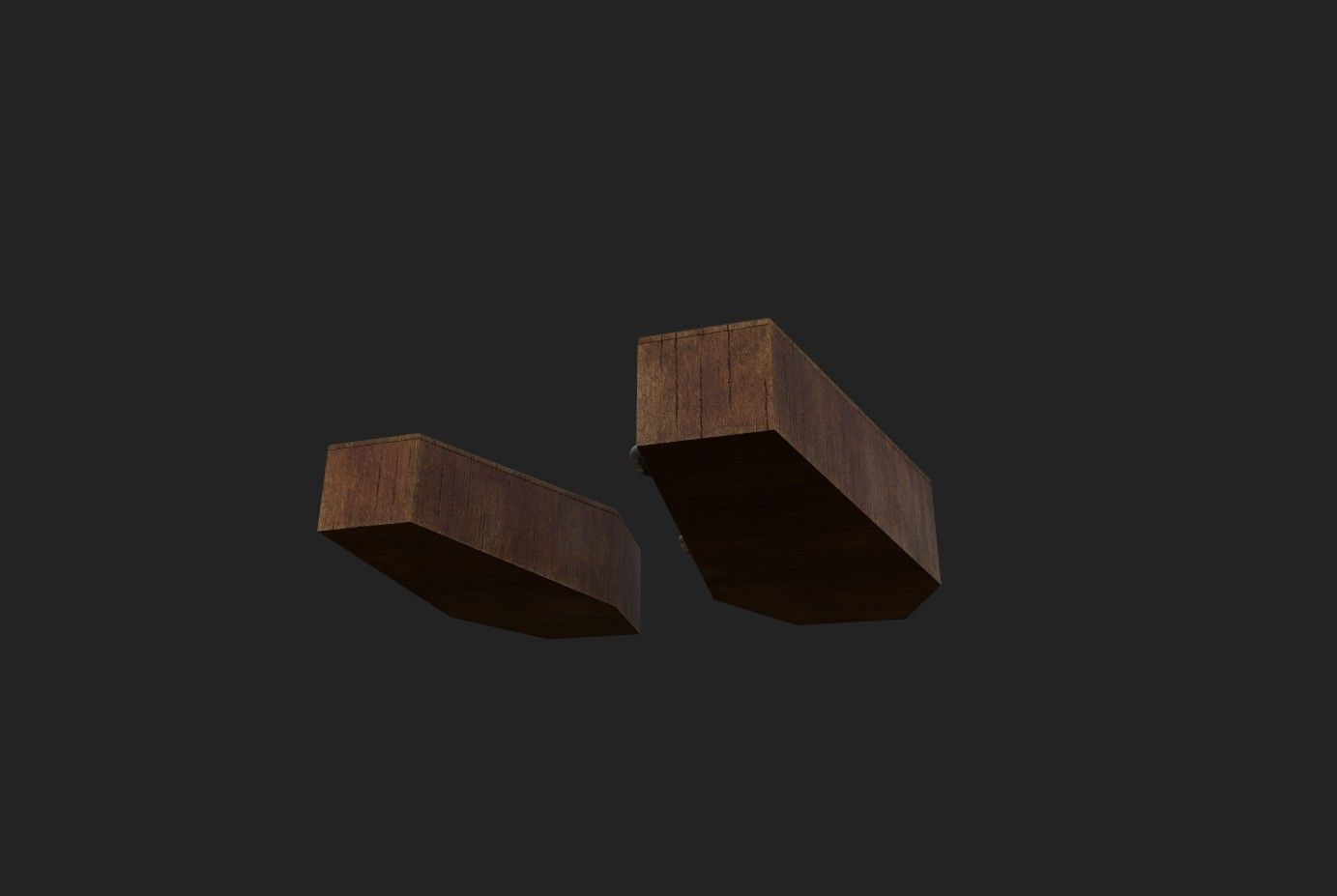 Coffin wood Low-poly 3D model_11