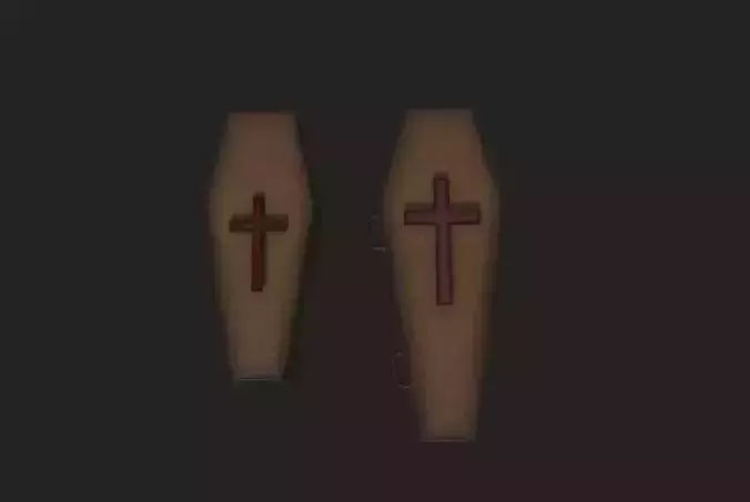 Stylized coffin Low-poly 3D model