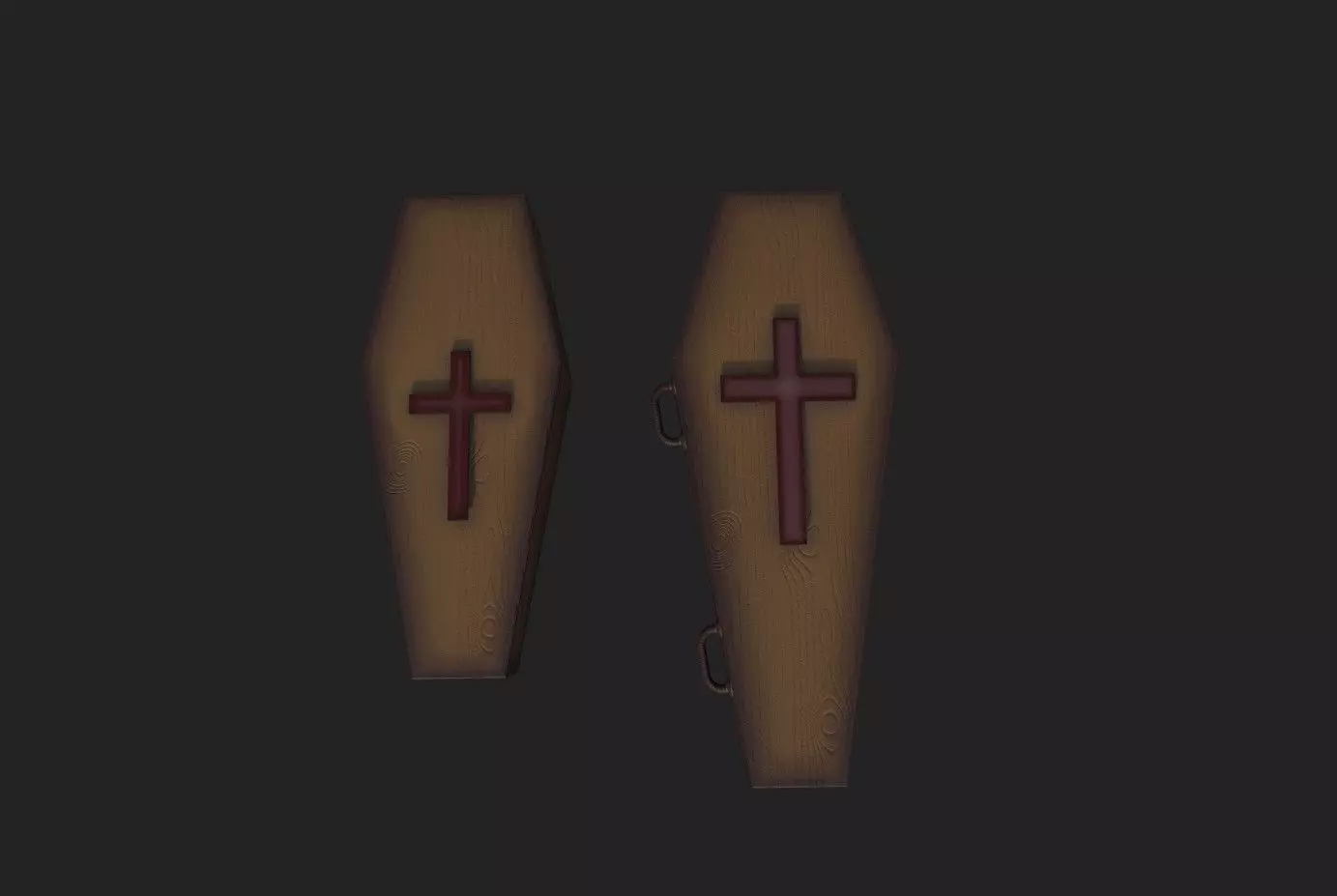 Stylized coffin Low-poly 3D model