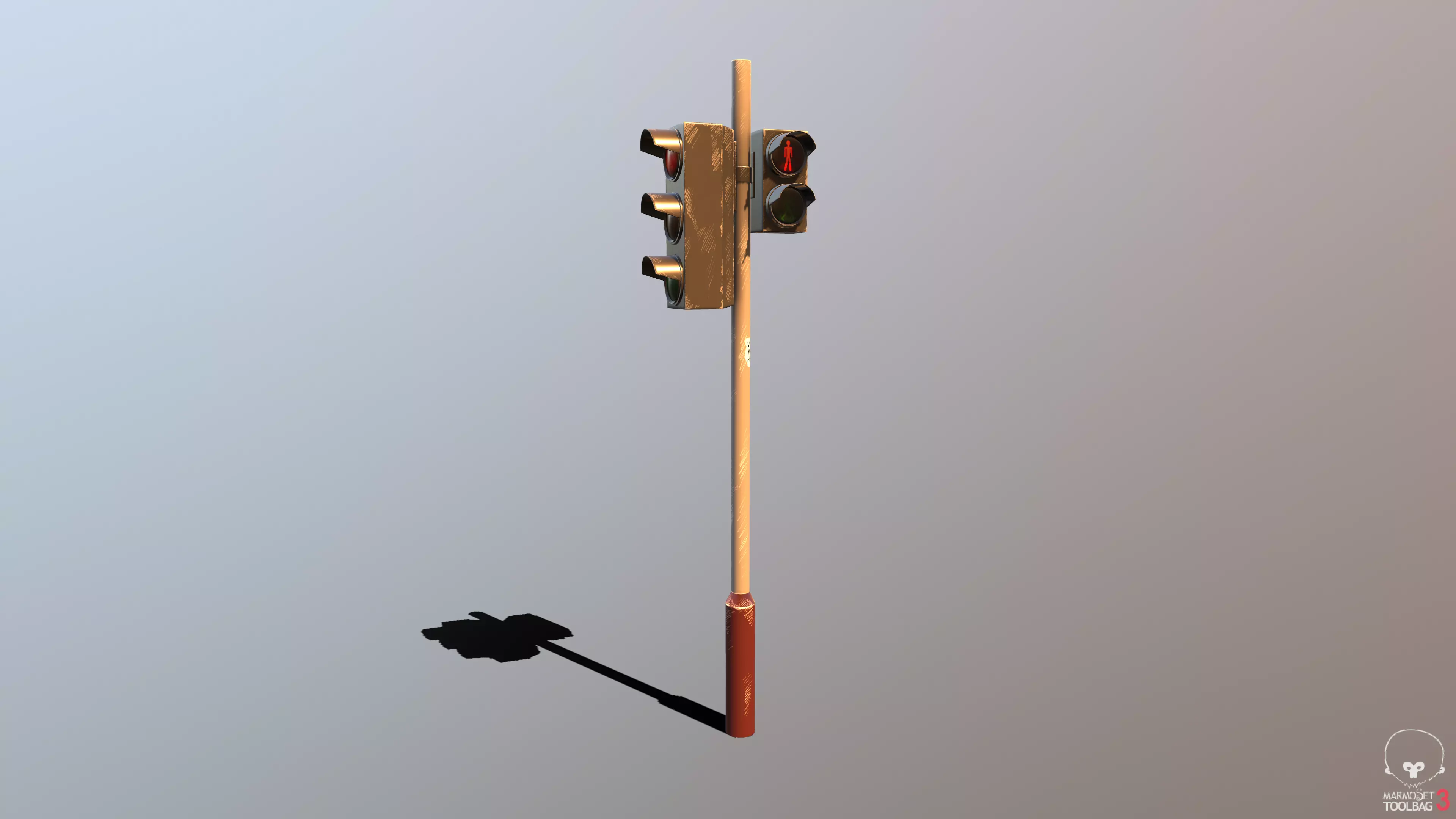 Traffic Light Stylized Low-poly 3D model_0