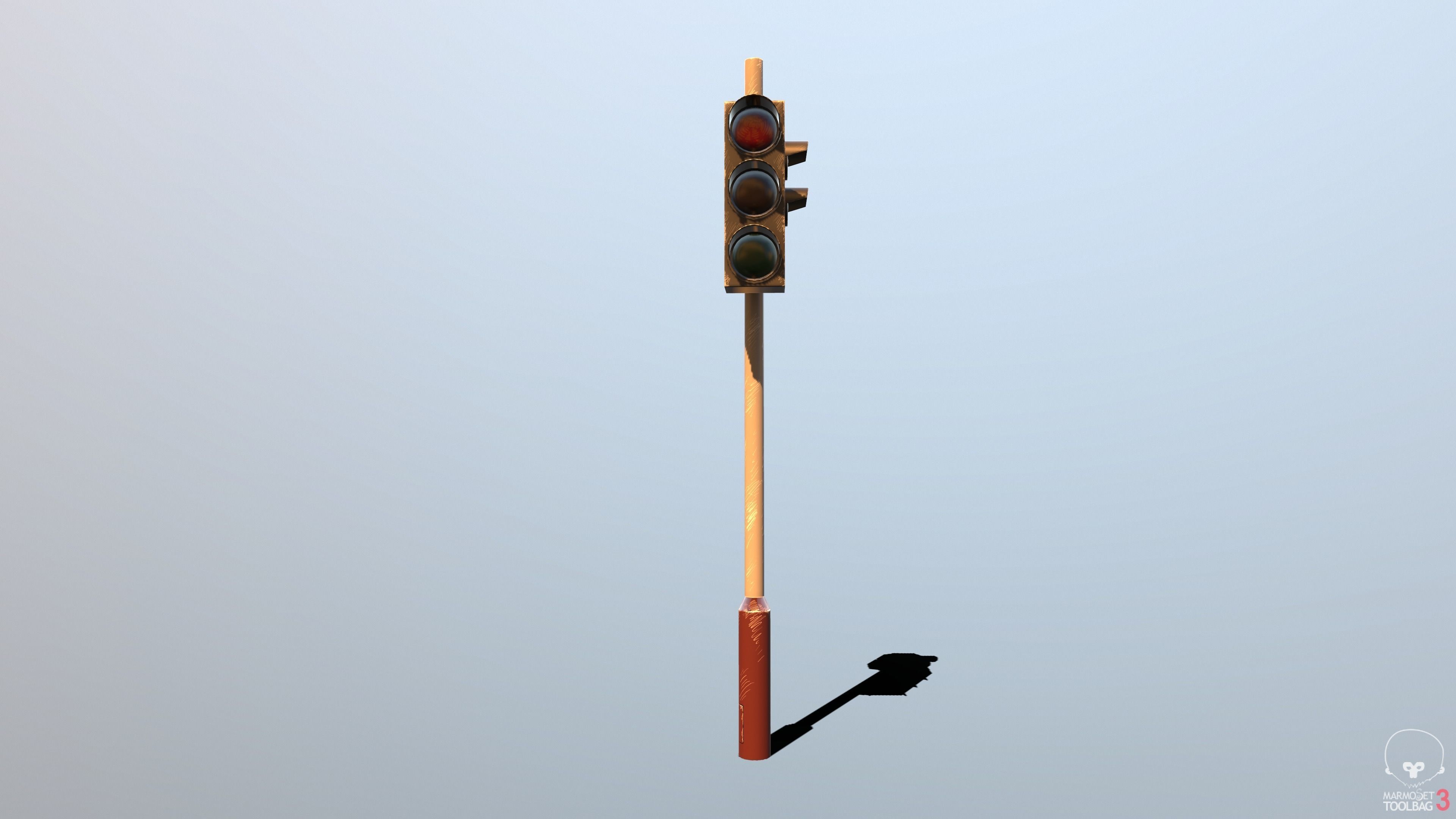 Traffic Light Stylized Low-poly 3D model_4