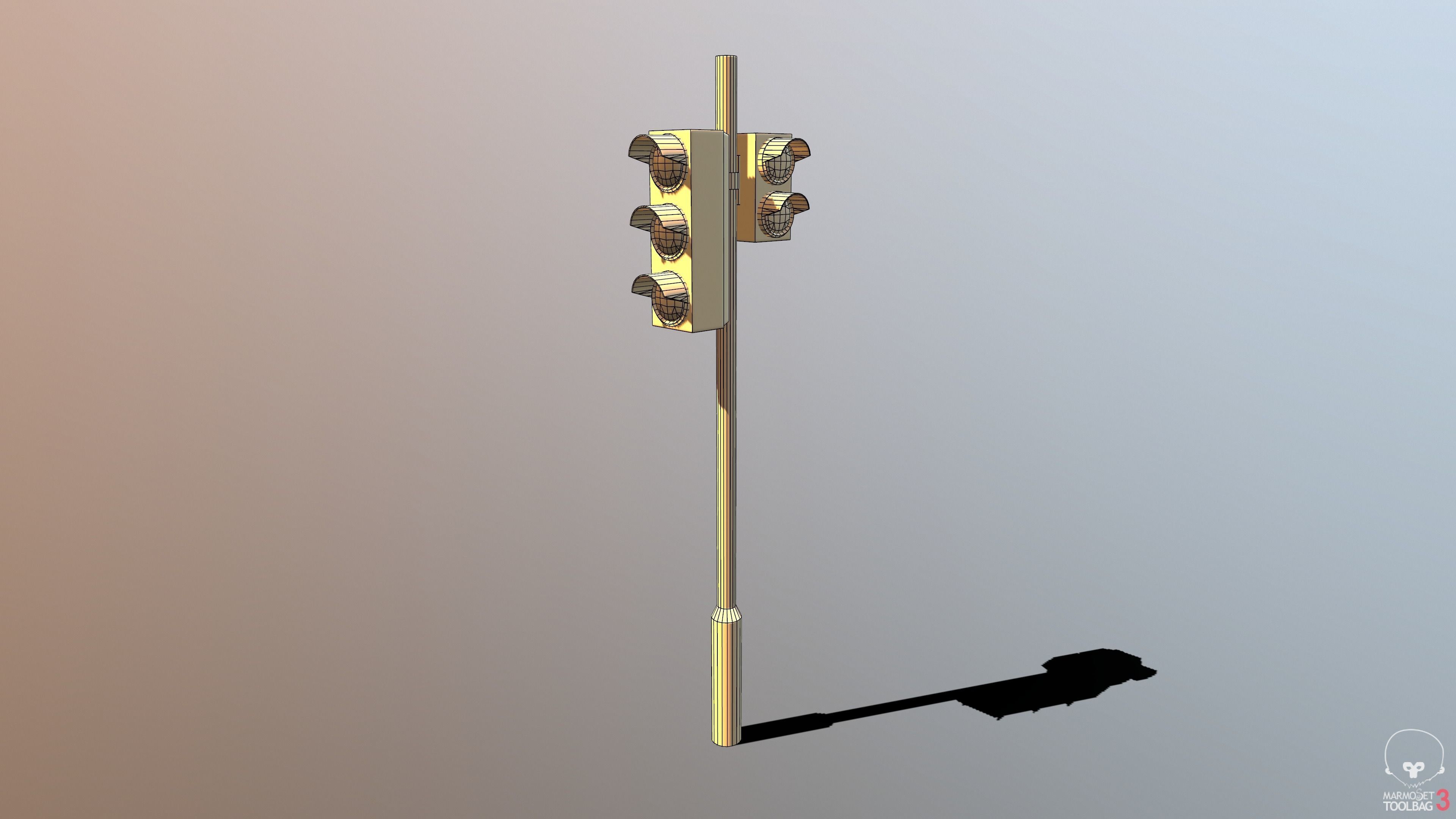 Traffic Light Stylized Low-poly 3D model_5