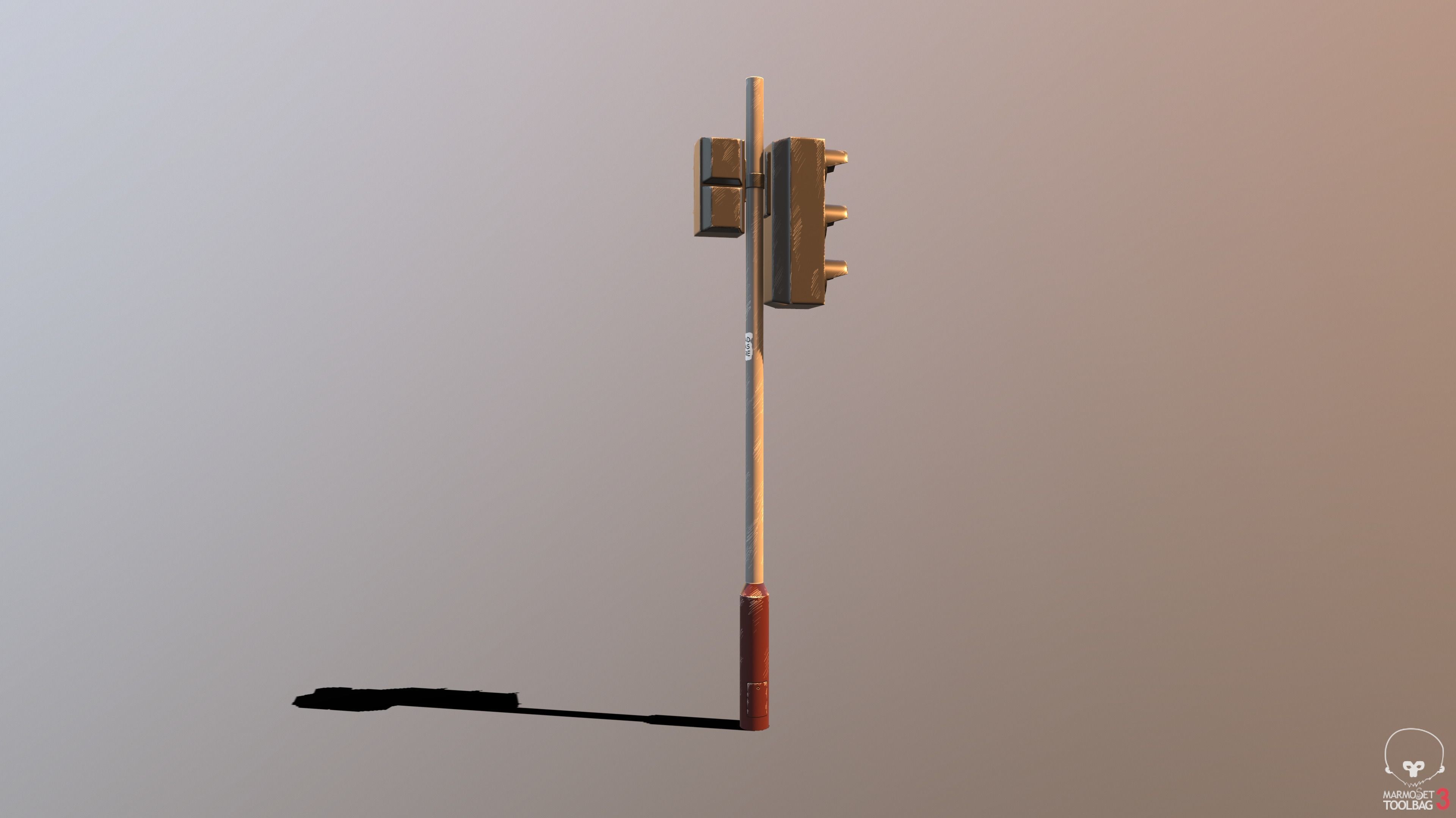 Traffic Light Stylized Low-poly 3D model_3