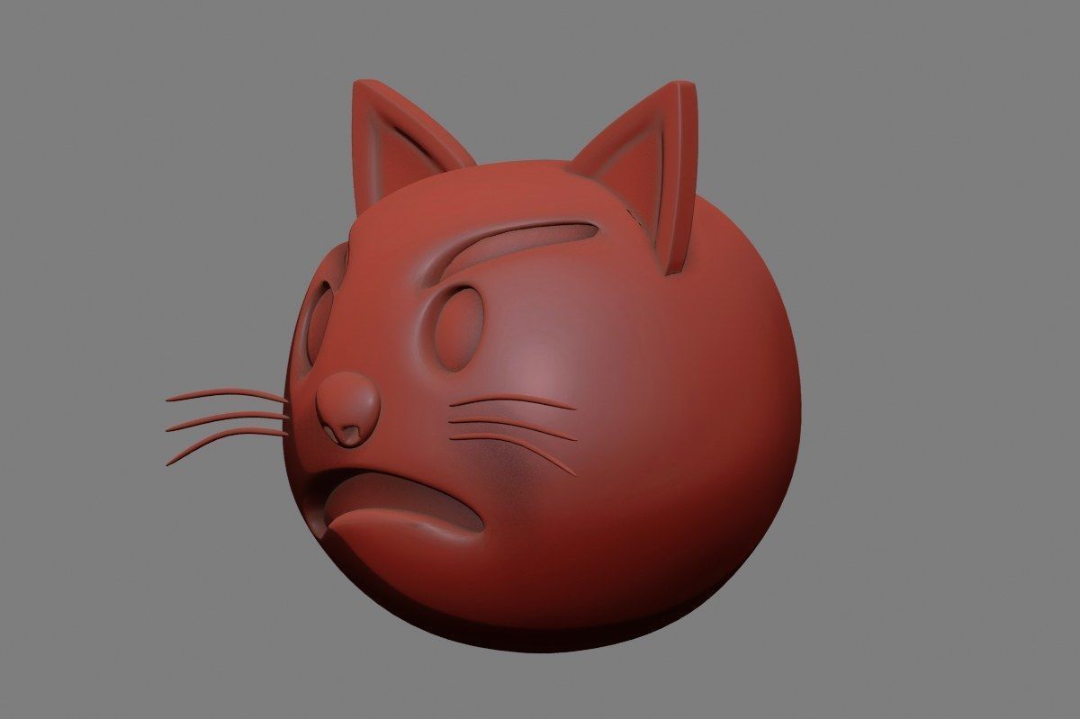 Emoji Pouting Cat 3D model_34