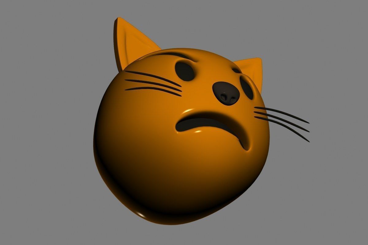Emoji Pouting Cat 3D model_11