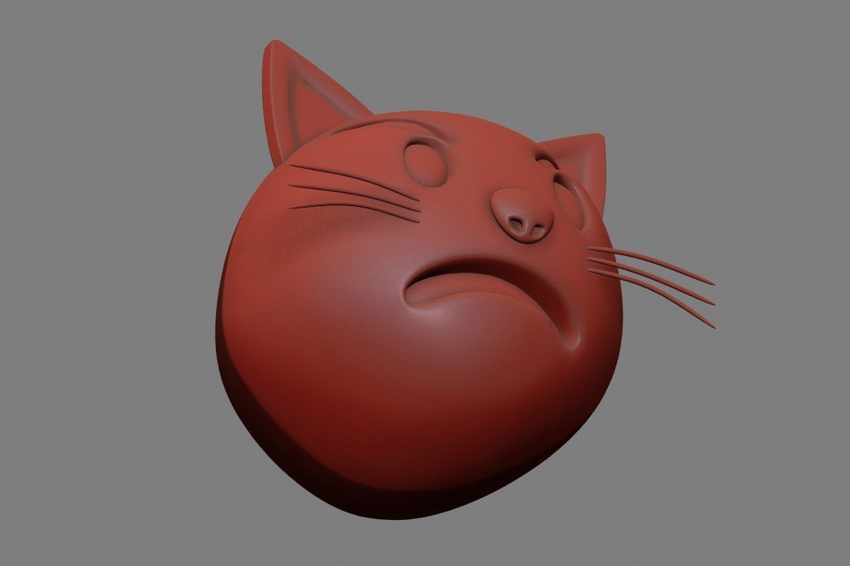 Emoji Pouting Cat 3D model_27