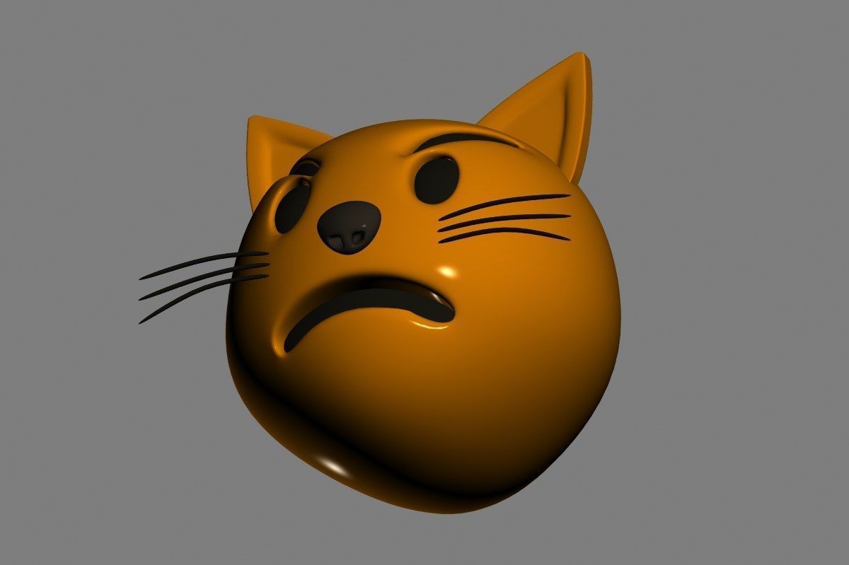 Emoji Pouting Cat 3D model_19