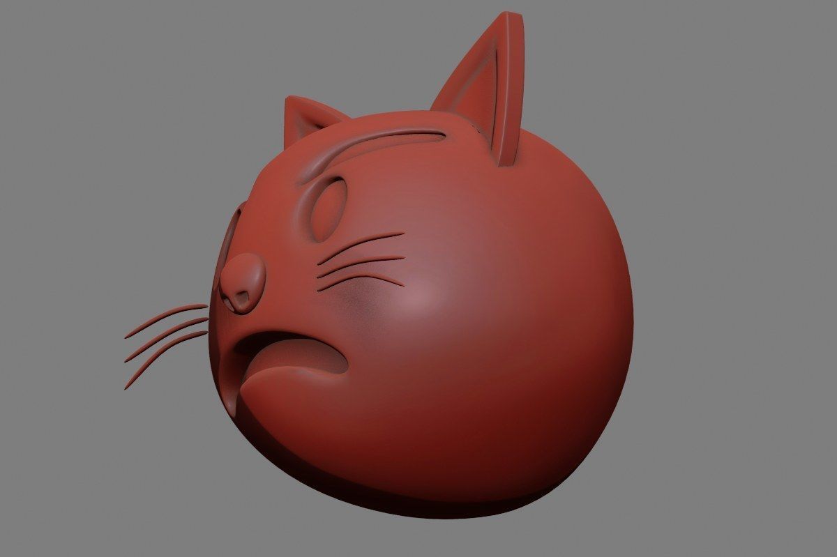 Emoji Pouting Cat 3D model_24