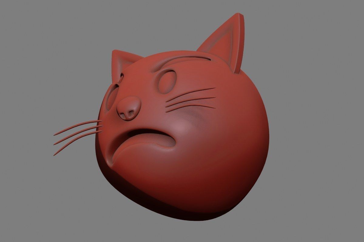 Emoji Pouting Cat 3D model_39