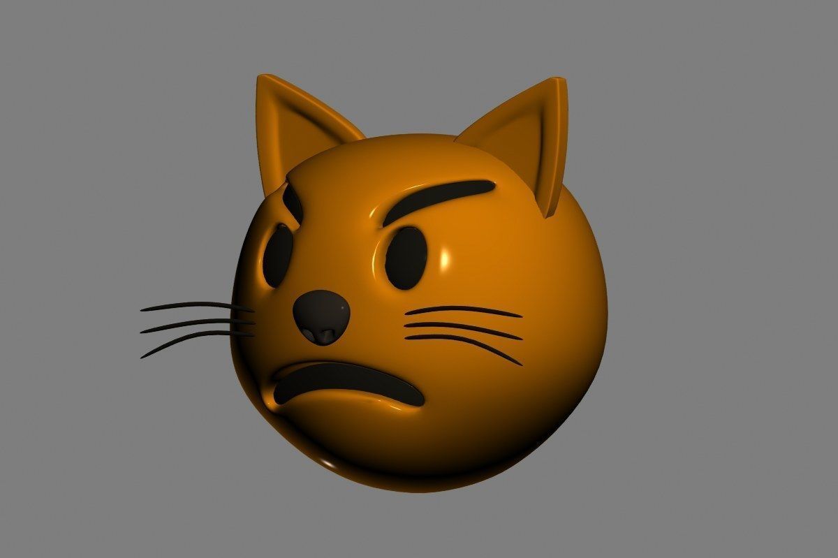 Emoji Pouting Cat 3D model_10