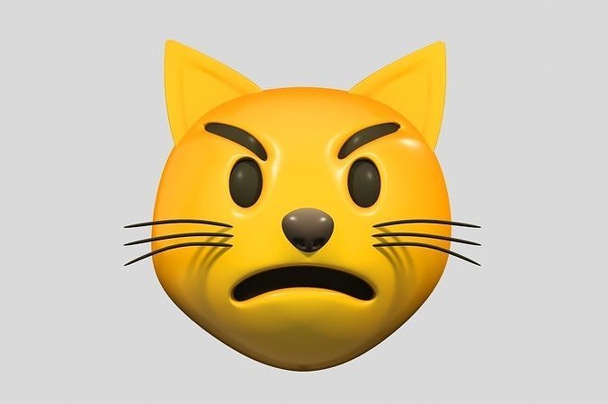 Emoji Pouting Cat 3D model