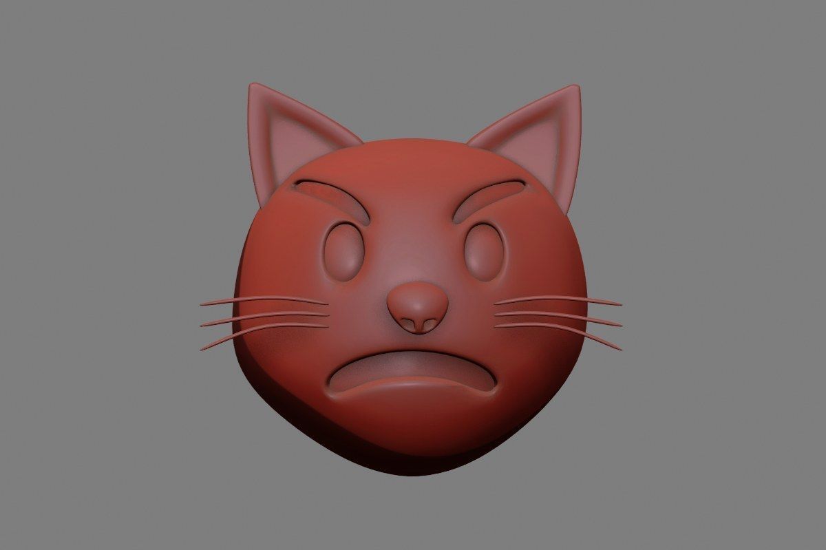 Emoji Pouting Cat 3D model_31