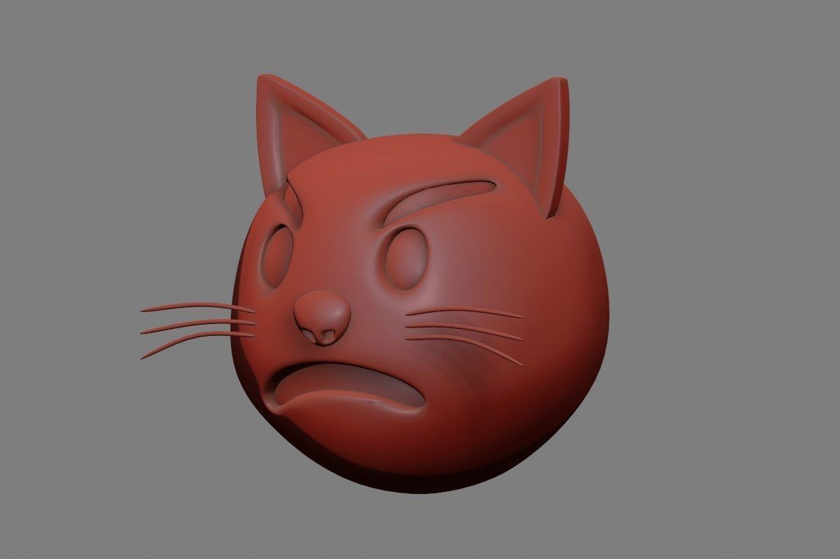 Emoji Pouting Cat 3D model_25