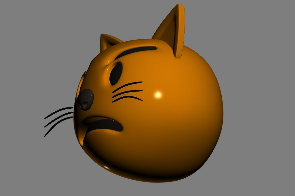 Emoji Pouting Cat 3D model_15
