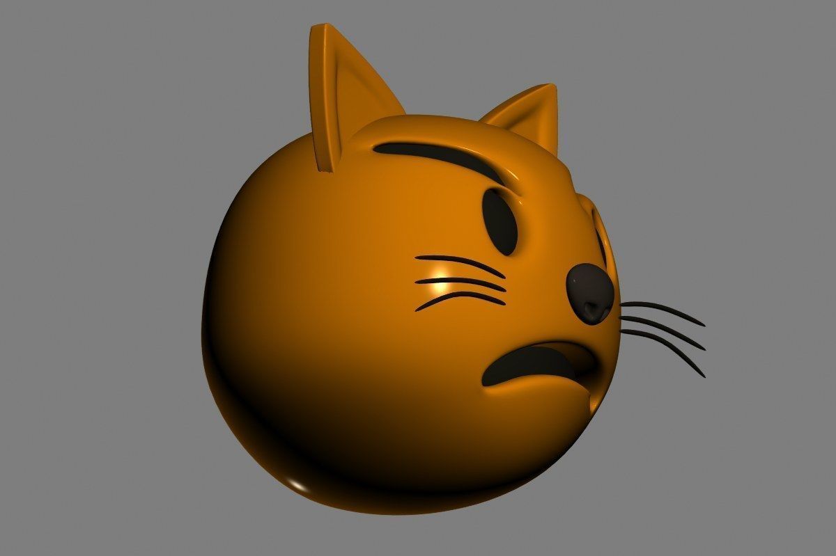 Emoji Pouting Cat 3D model_18
