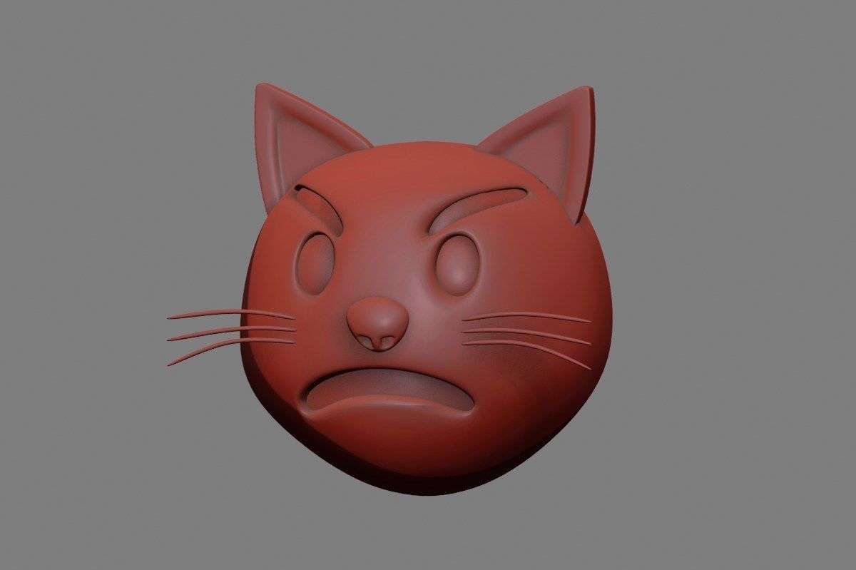 Emoji Pouting Cat 3D model_33