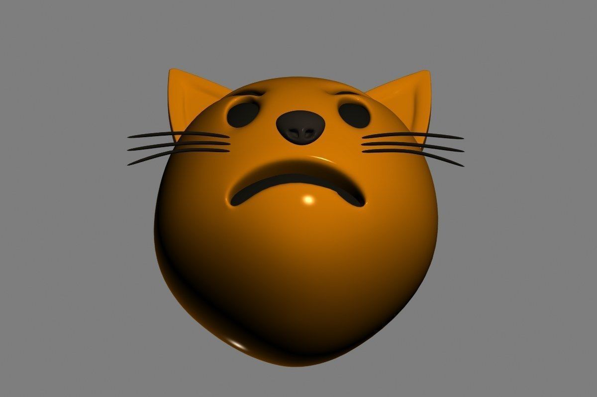 Emoji Pouting Cat 3D model_12