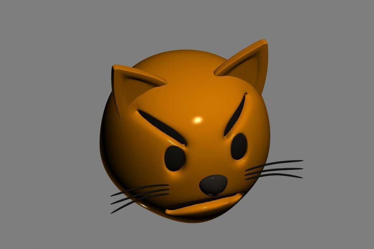 Emoji Pouting Cat 3D model_13