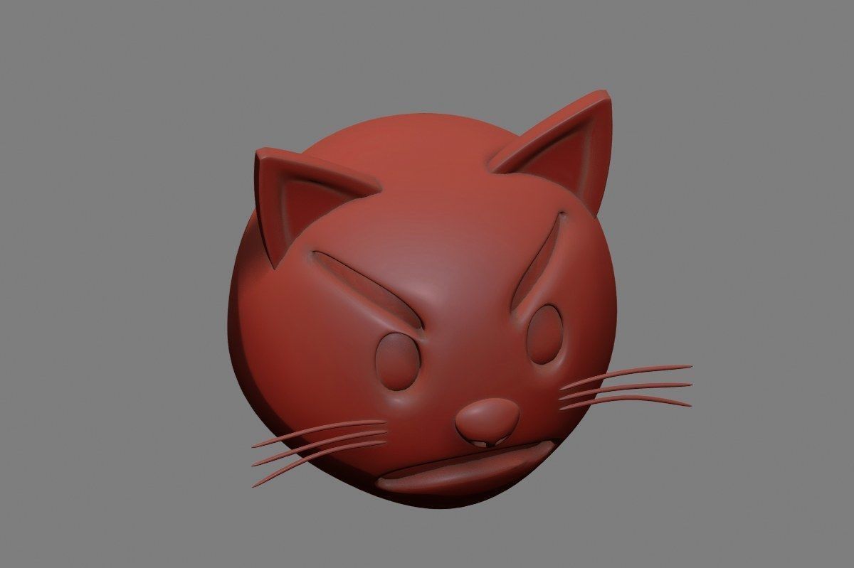 Emoji Pouting Cat 3D model_35