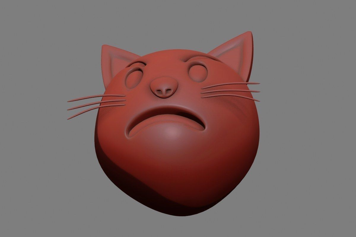 Emoji Pouting Cat 3D model_42