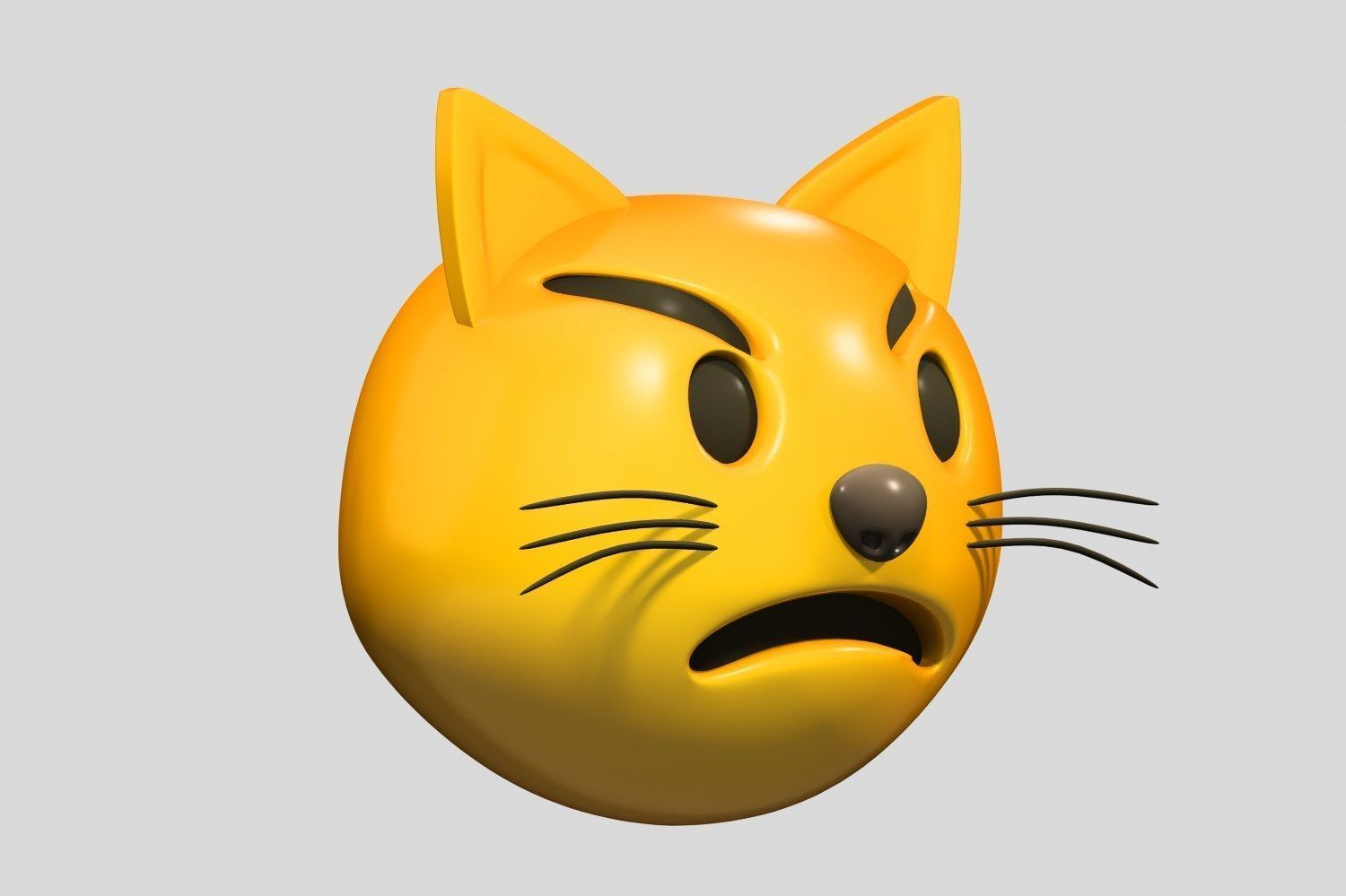 Emoji Pouting Cat 3D model_1