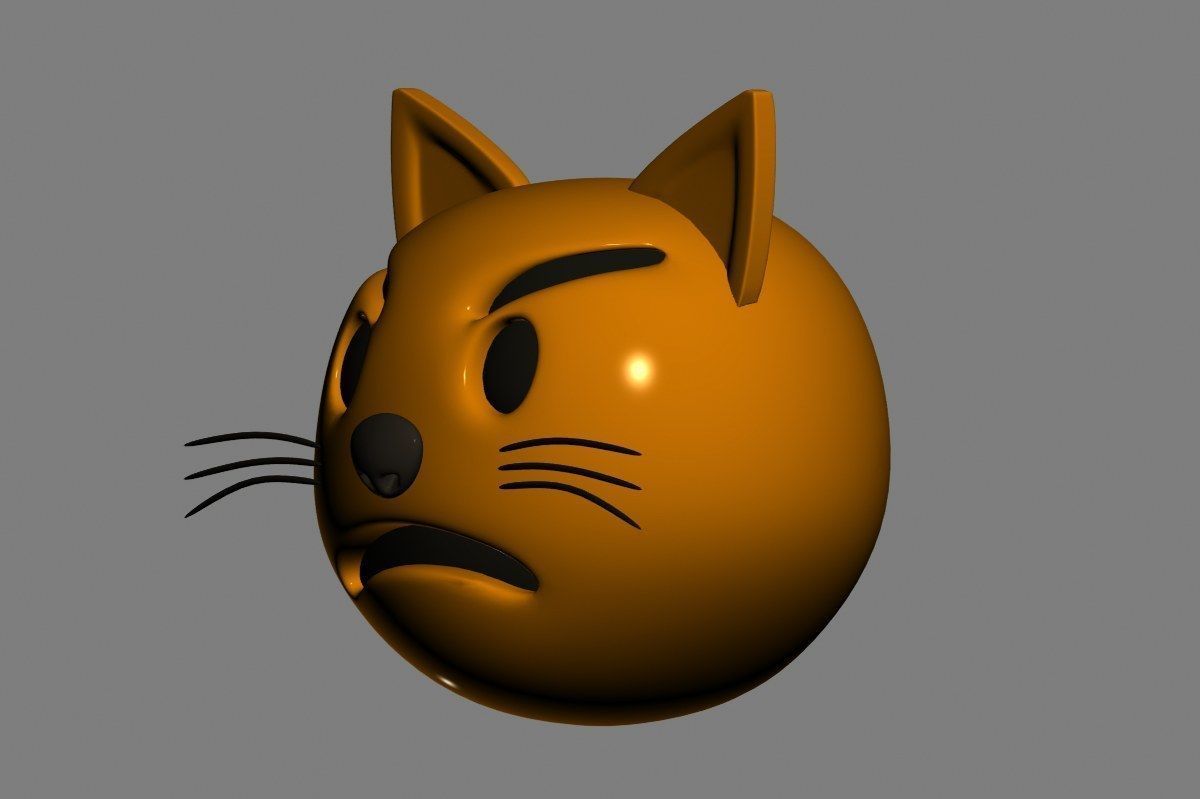 Emoji Pouting Cat 3D model_21