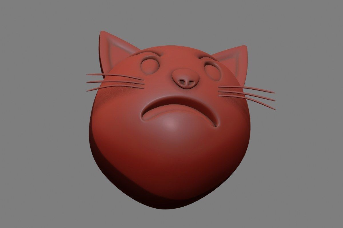 Emoji Pouting Cat 3D model_26