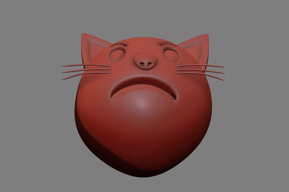 Emoji Pouting Cat 3D model_38