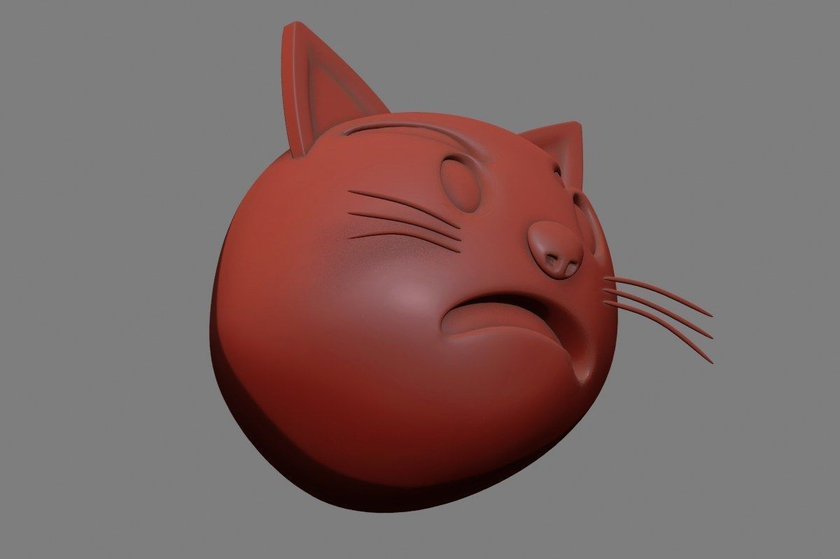 Emoji Pouting Cat 3D model_37