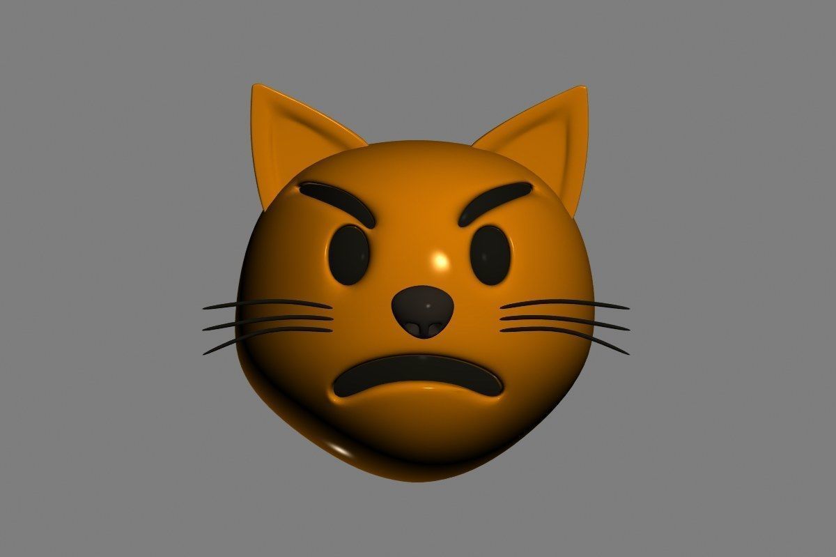 Emoji Pouting Cat 3D model_17