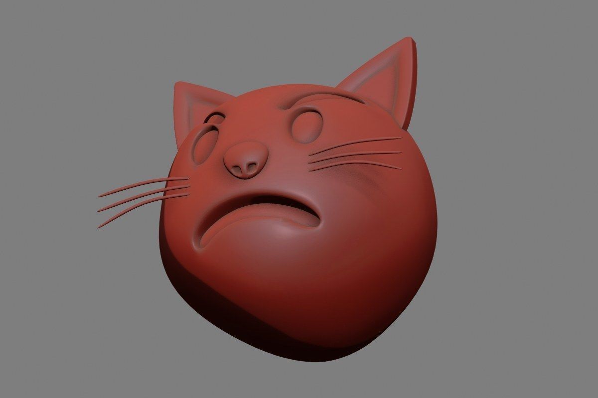 Emoji Pouting Cat 3D model_28
