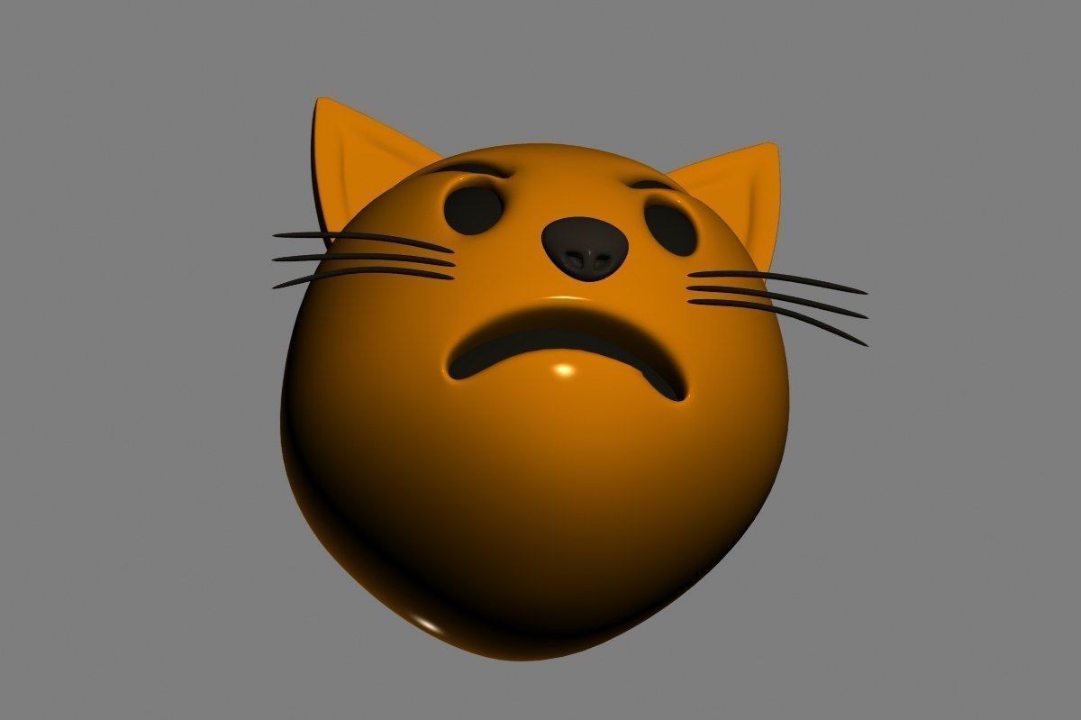 Emoji Pouting Cat 3D model_14