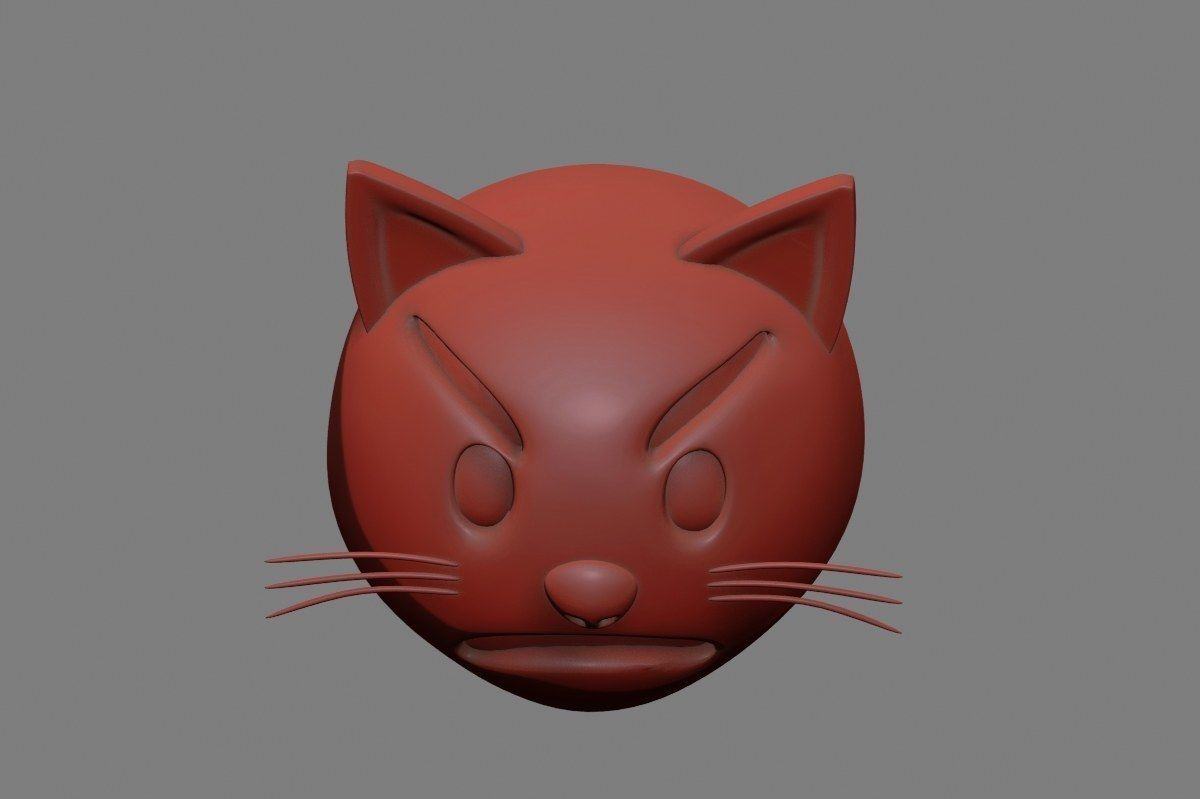 Emoji Pouting Cat 3D model_41