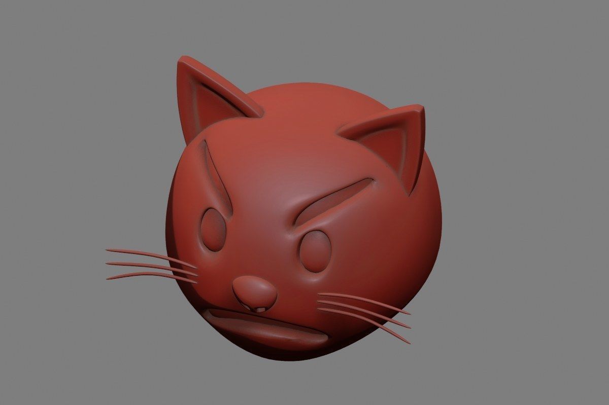 Emoji Pouting Cat 3D model_32