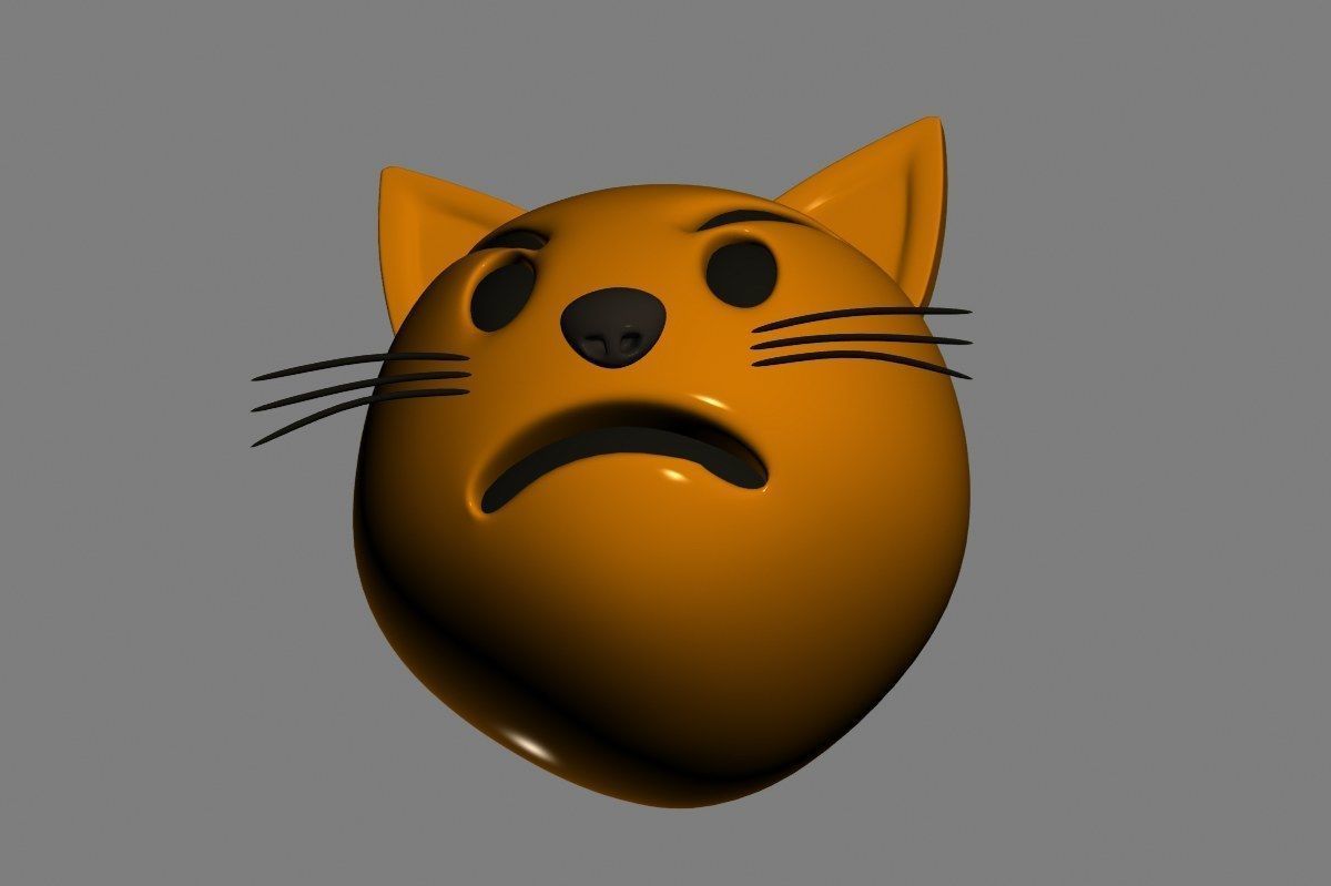 Emoji Pouting Cat 3D model_5