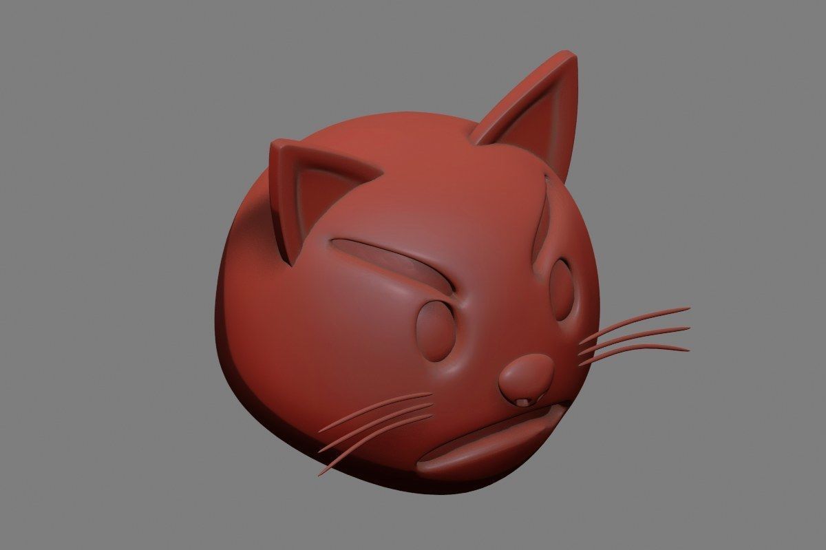 Emoji Pouting Cat 3D model_43