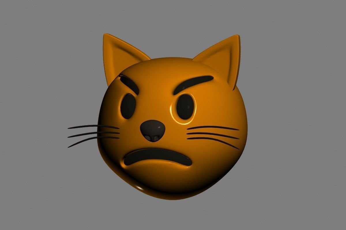 Emoji Pouting Cat 3D model_20