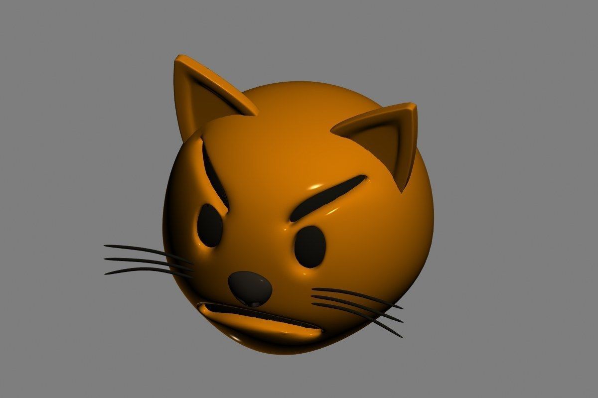 Emoji Pouting Cat 3D model_16