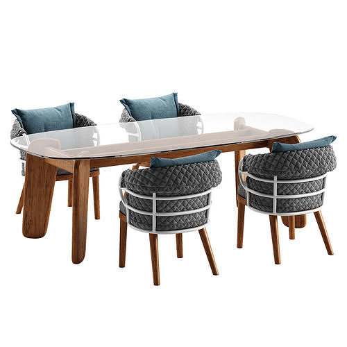 Gloster Dune dining set 3D model 3