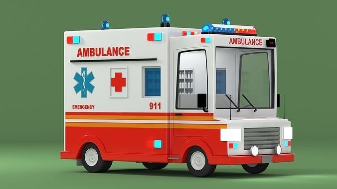 Ambulance Low-poly 3D model