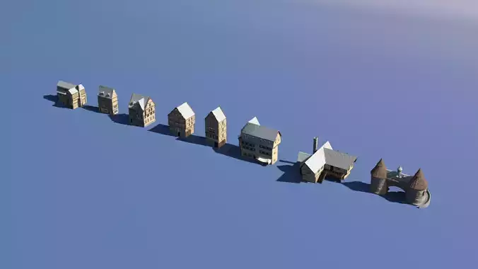 Medieval Village Bundle 02 Low-poly 3D model