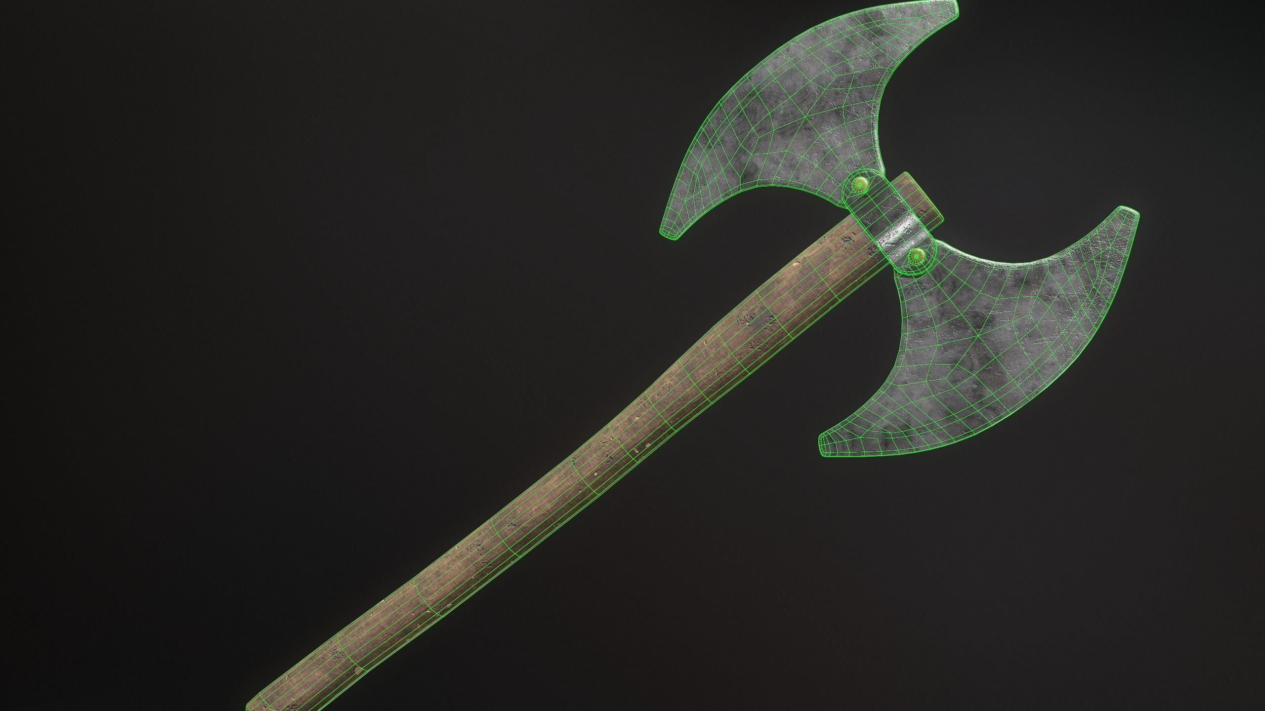 Medieval Weapons Axe Collection-01 Low-poly 3D model_30