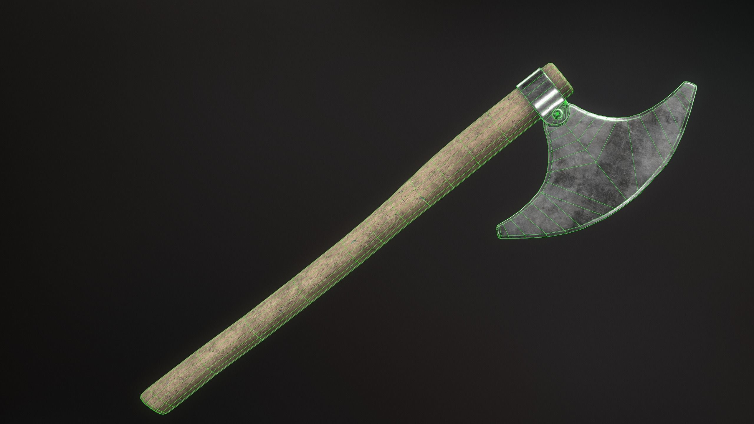 Medieval Weapons Axe Collection-01 Low-poly 3D model_27