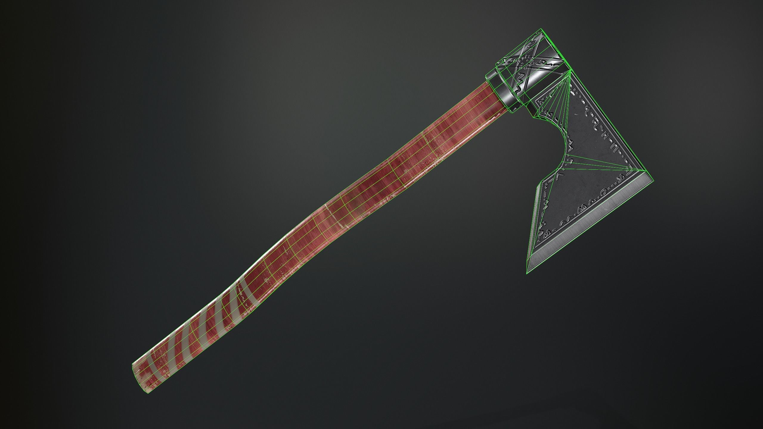 Medieval Weapons Axe Collection-01 Low-poly 3D model_12
