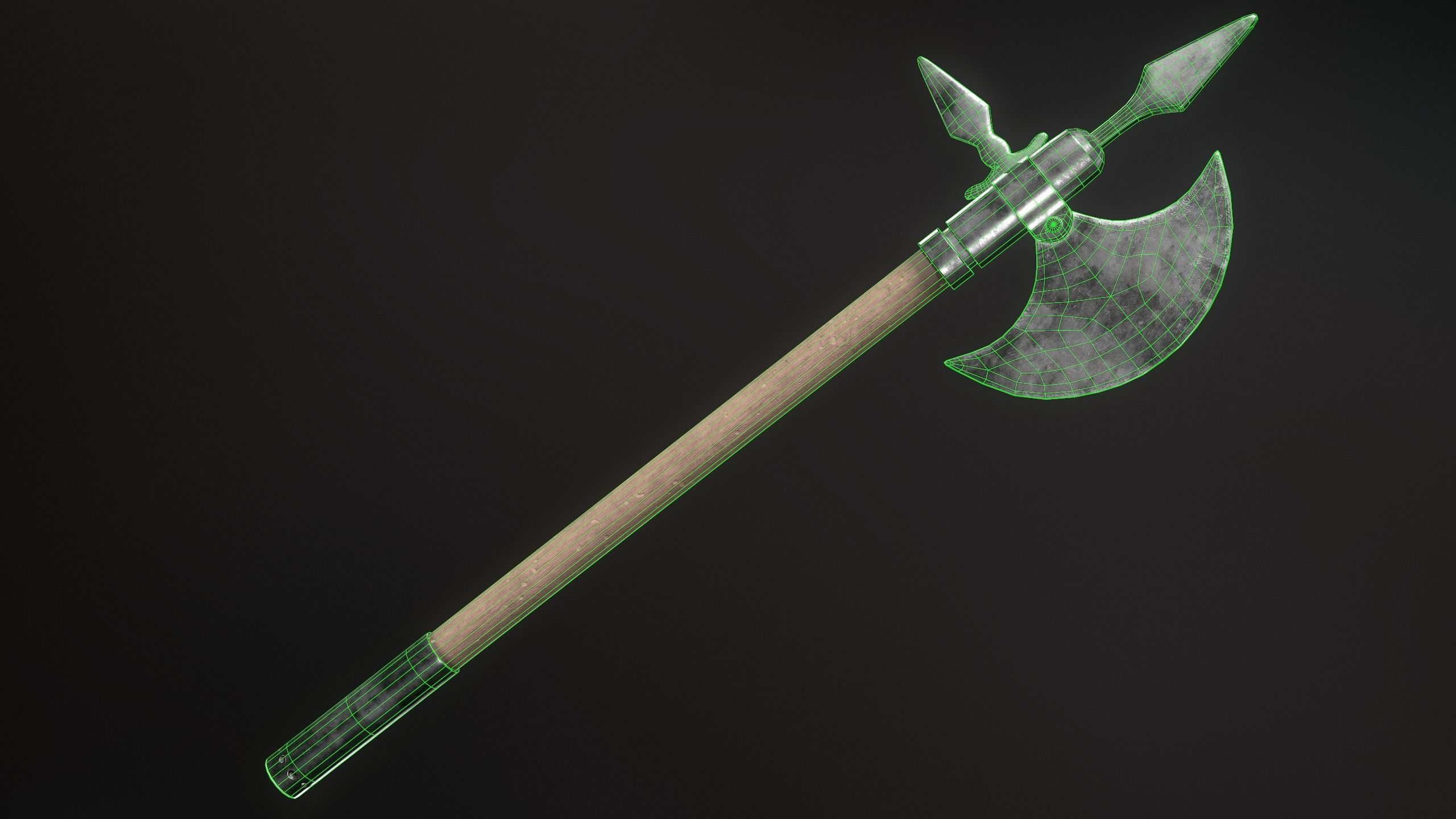 Medieval Weapons Axe Collection-01 Low-poly 3D model_21