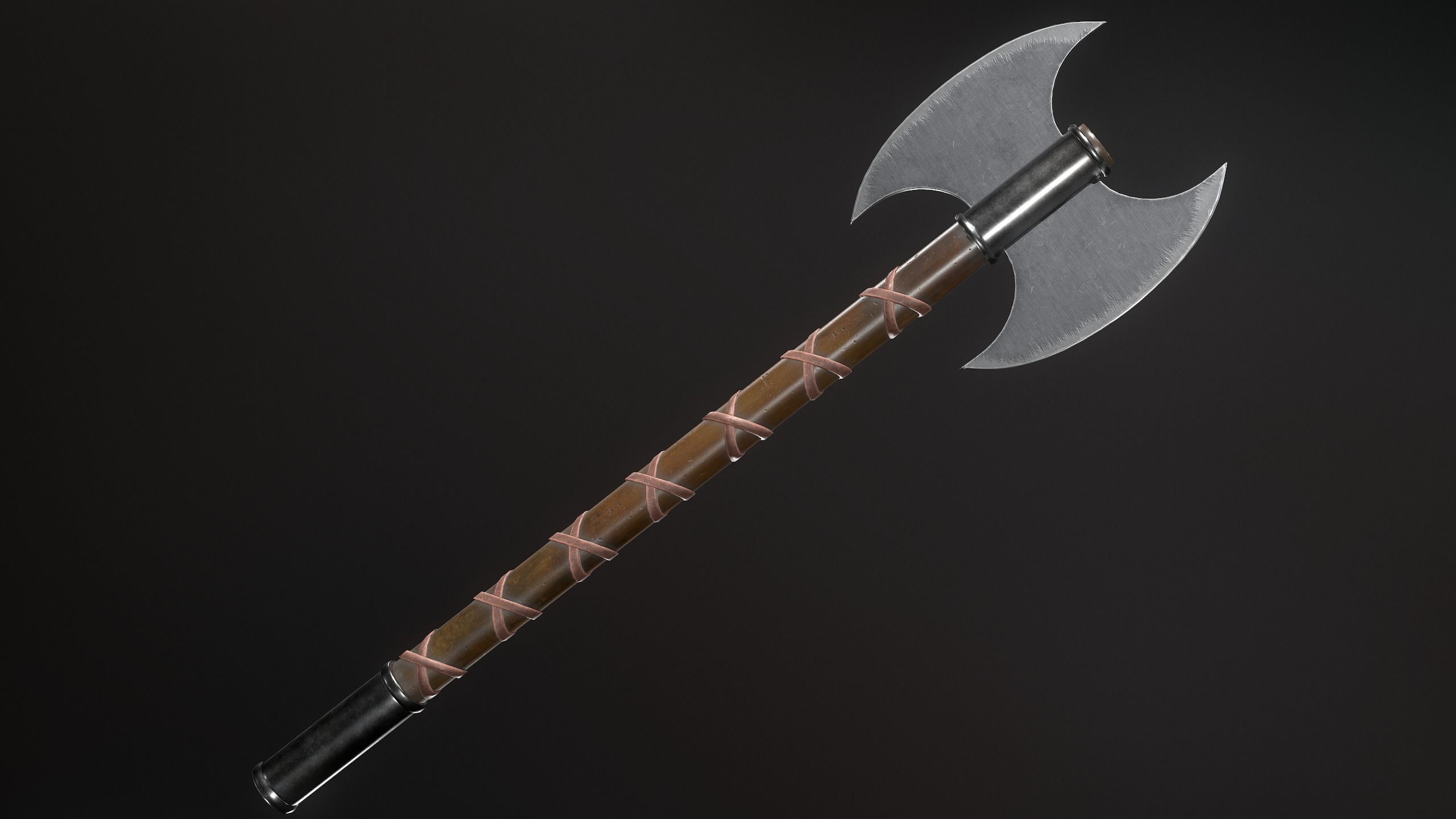 Medieval Weapons Axe Collection-01 Low-poly 3D model_16