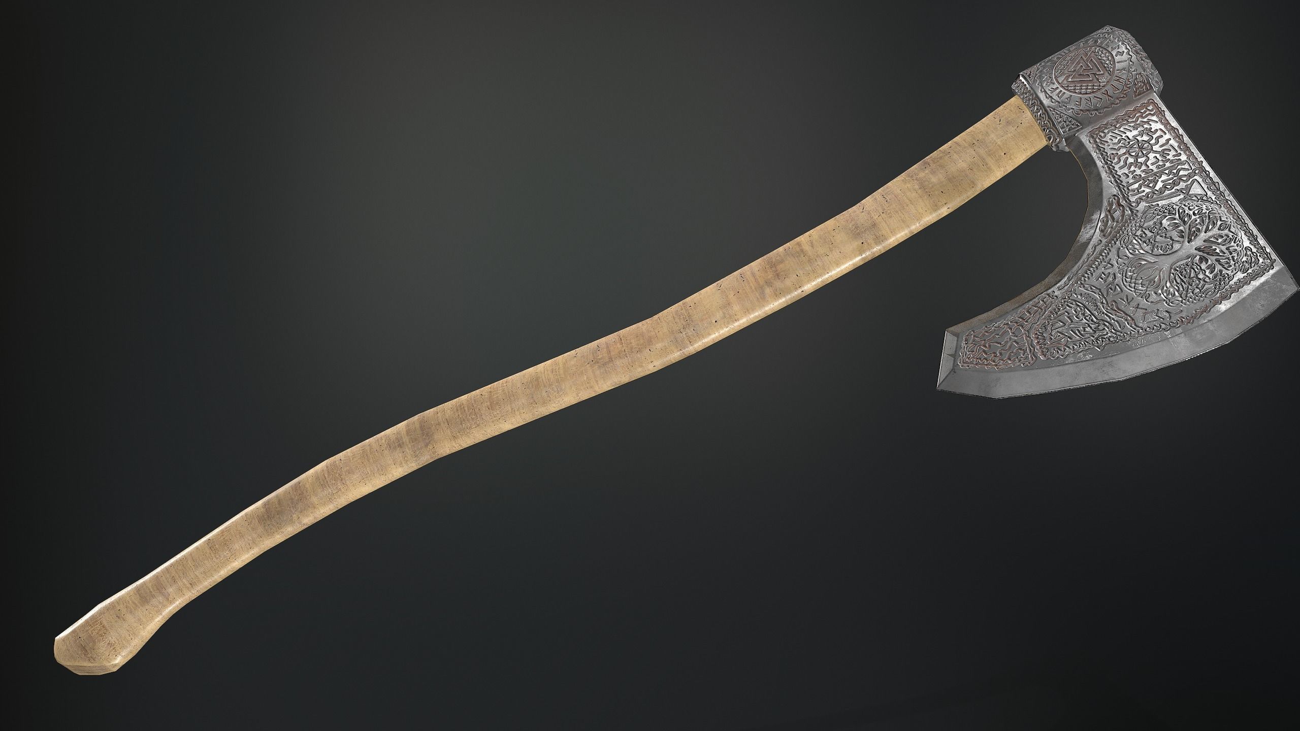 Medieval Weapons Axe Collection-01 Low-poly 3D model_8