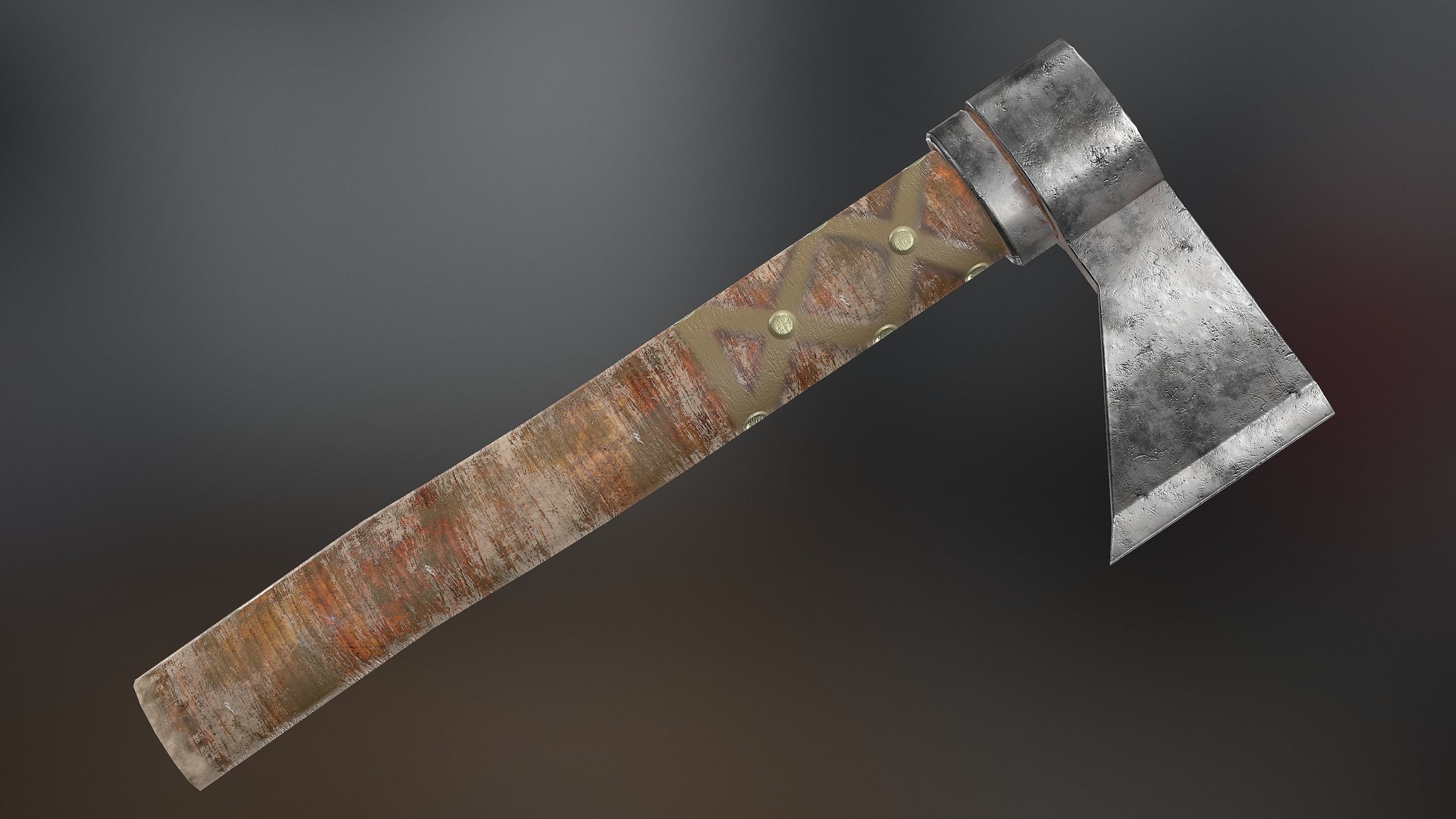 Medieval Weapons Axe Collection-01 Low-poly 3D model_14