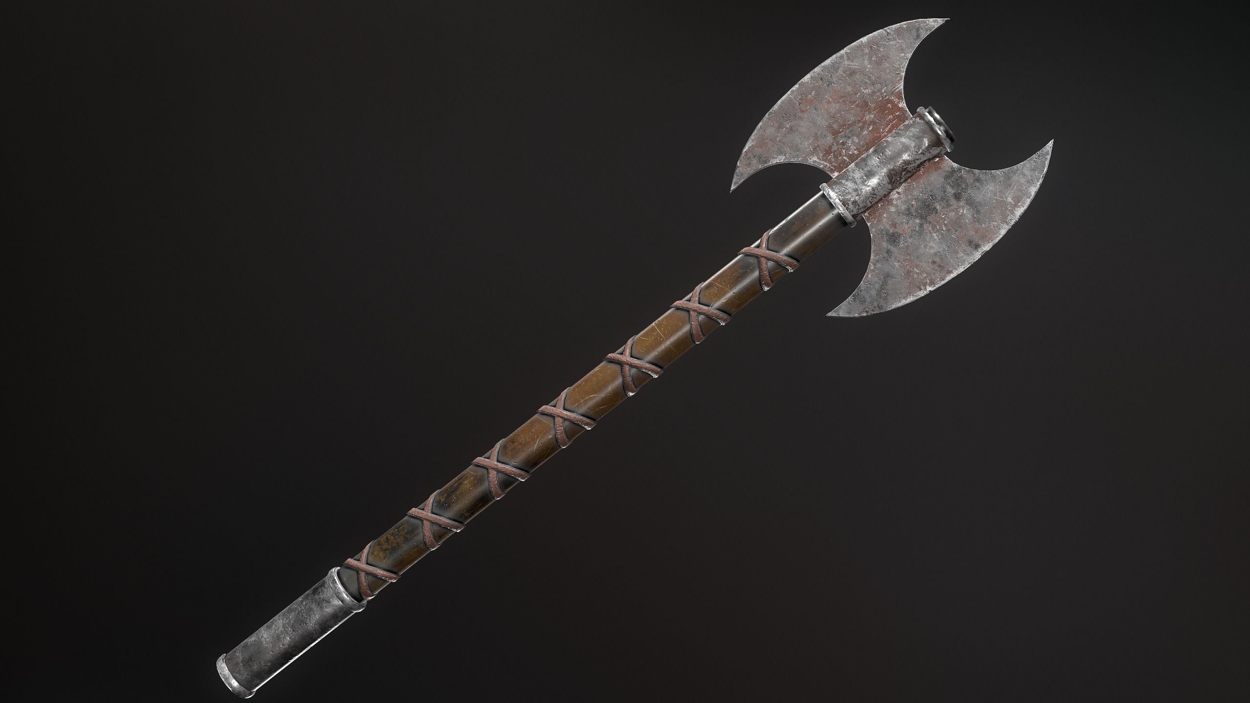 Medieval Weapons Axe Collection-01 Low-poly 3D model_17
