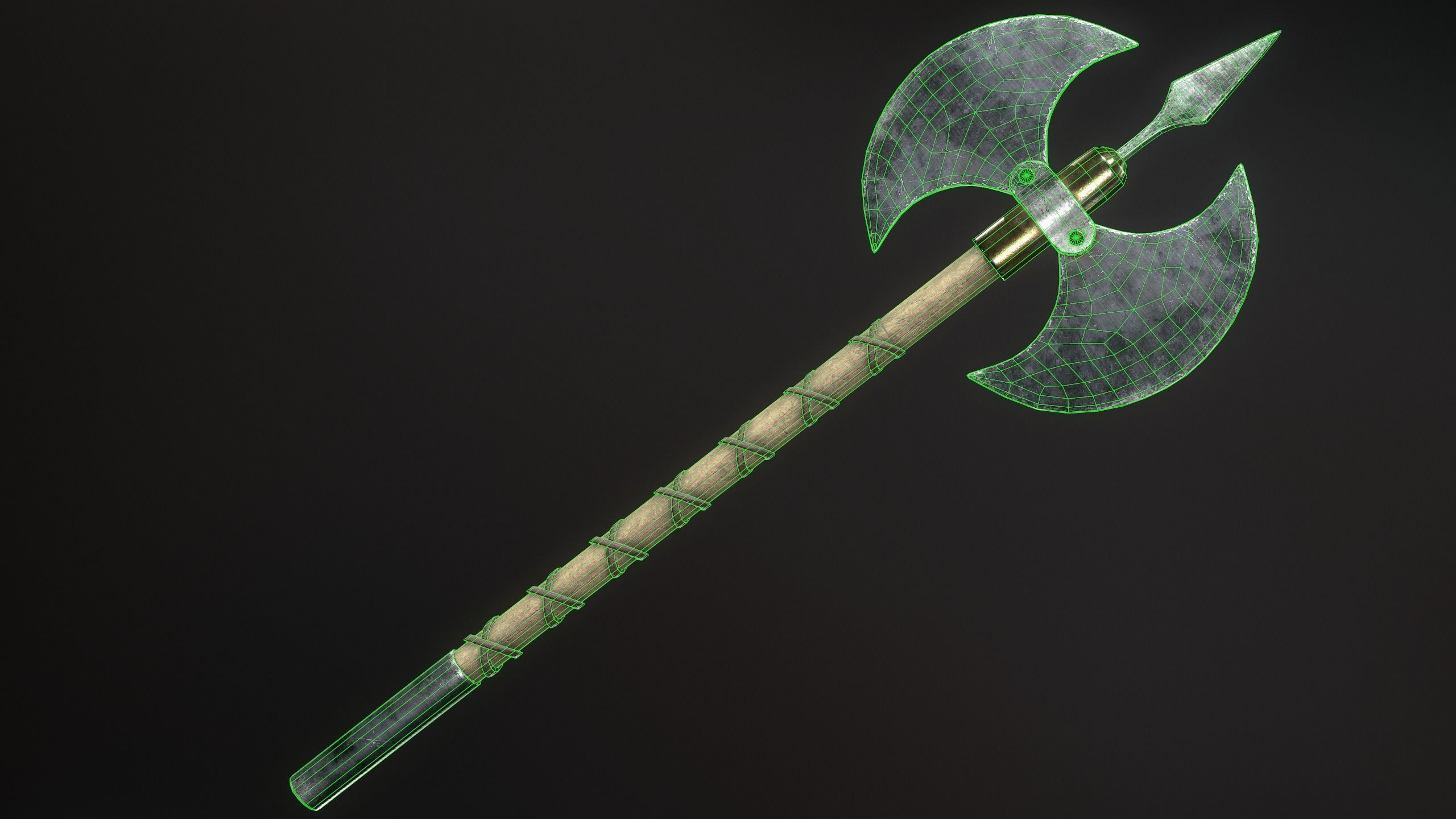 Medieval Weapons Axe Collection-01 Low-poly 3D model_33